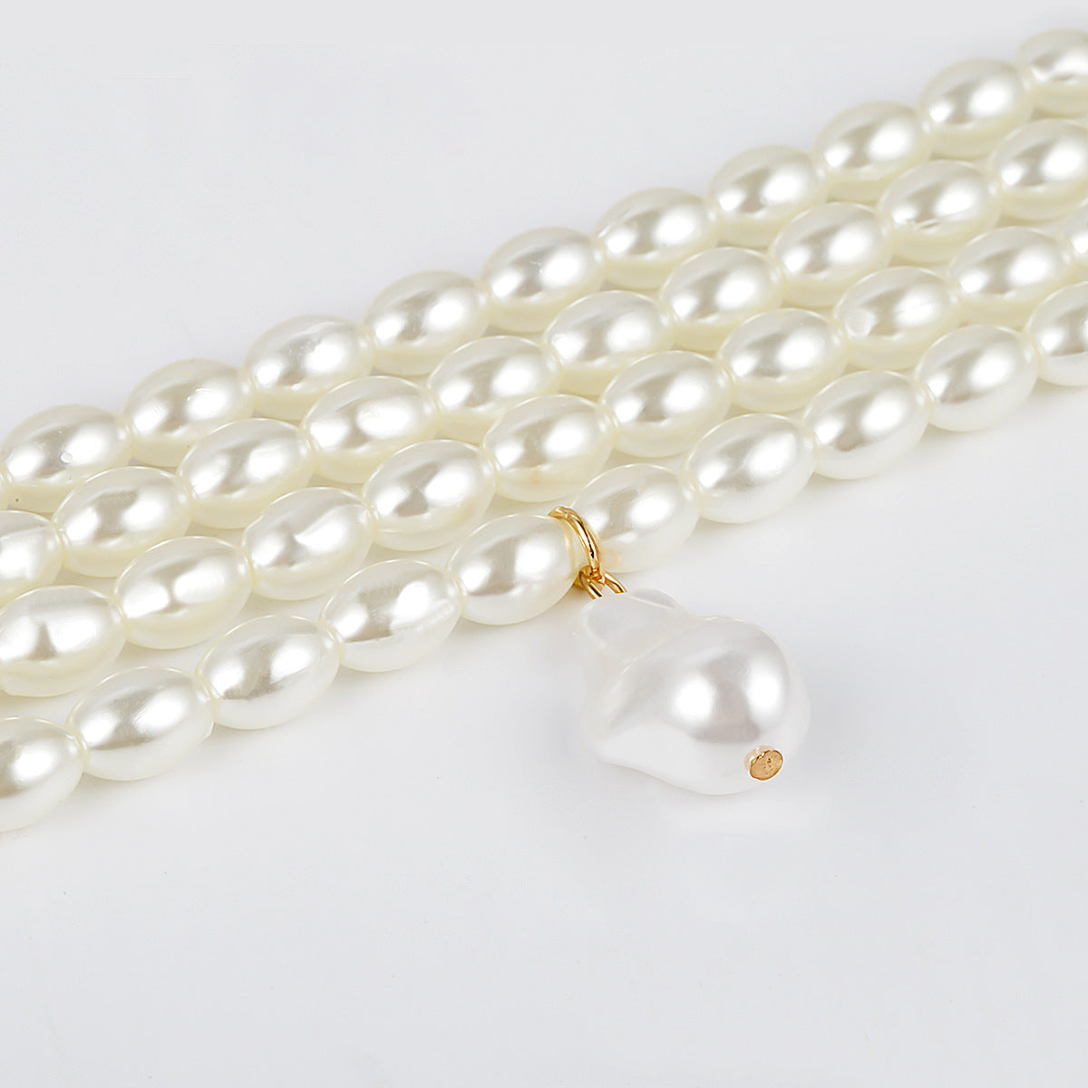 🔷 Necklace + Geometric Beaded Pendant Necklace – Multi-Layer