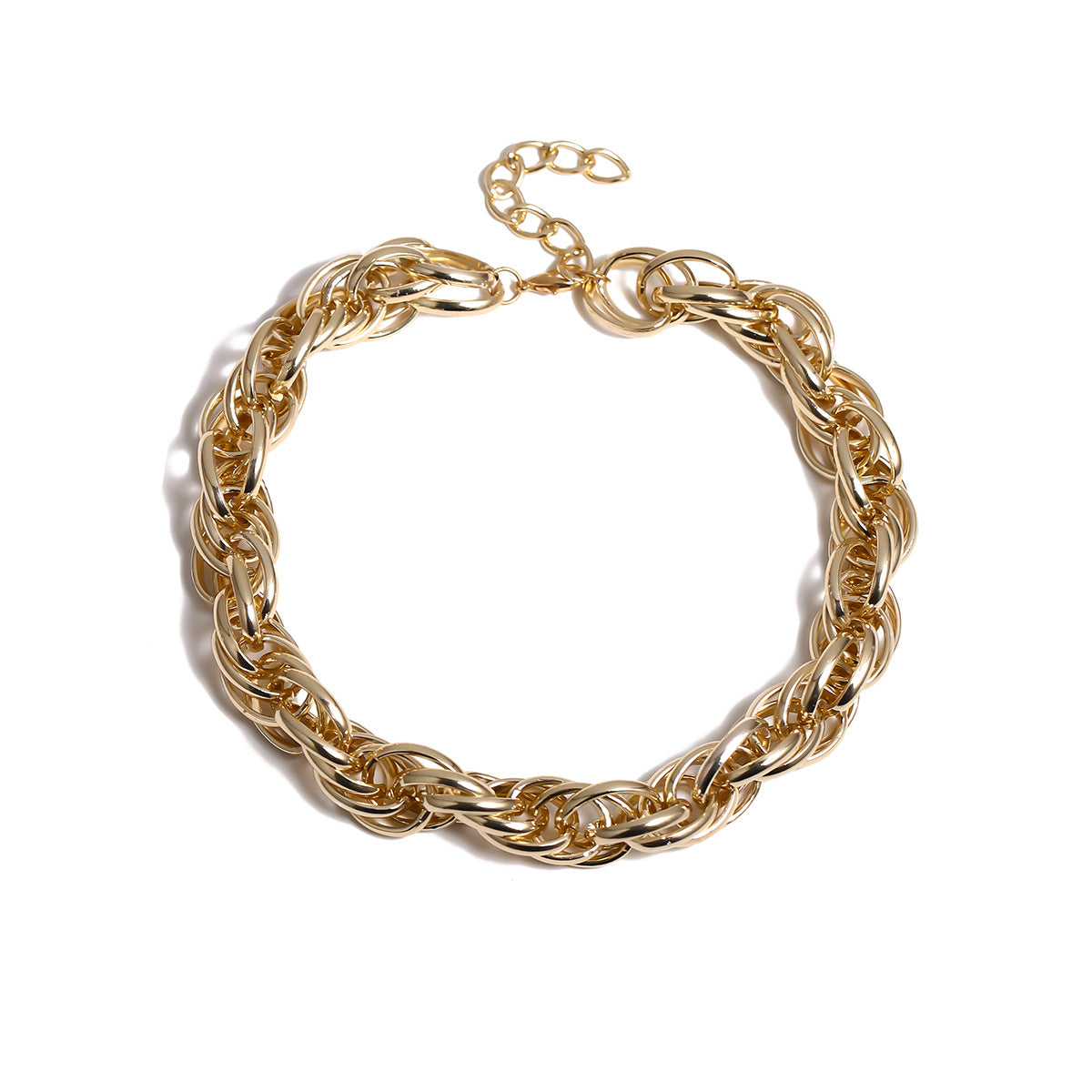 📿 Necklace + Braided Twist Chunky Geometric Chain Necklace