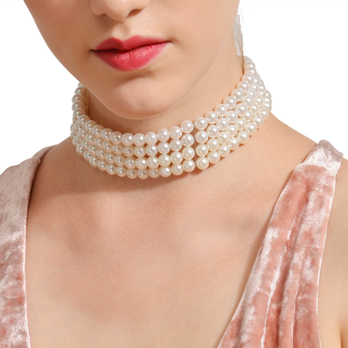 📿 Choker + Handmade Layered Pearl Necklace – Street Snap Favorite