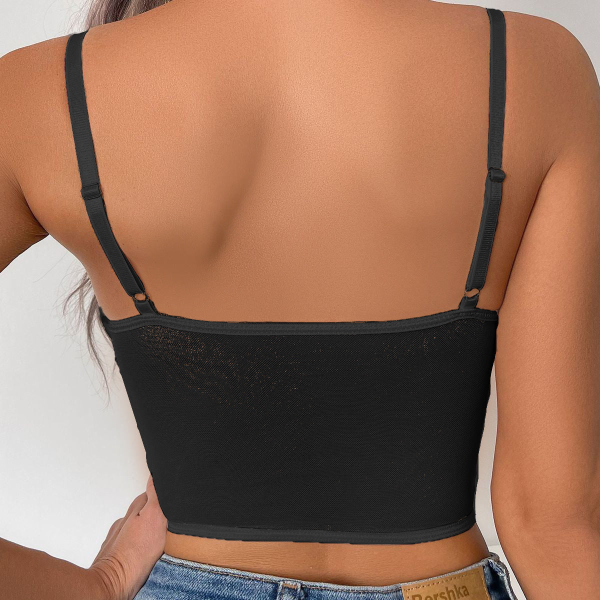 💘 Spicy | Lace-Trimmed Sheer Camisole Bralette