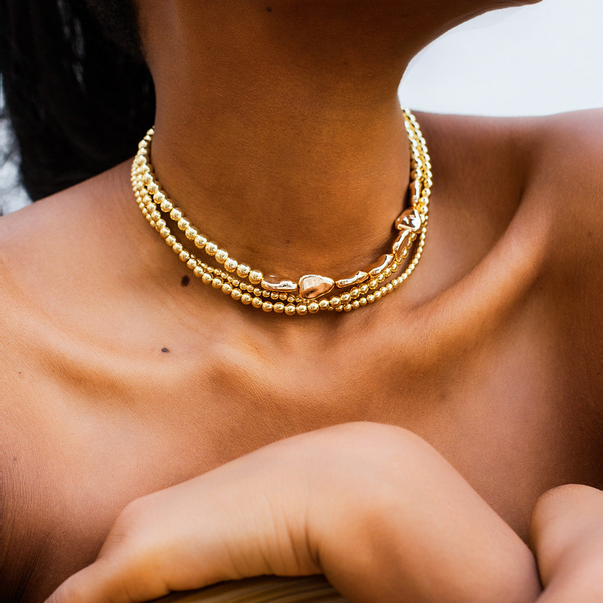 💫 Necklace + Woven Pearl Baroque Layered Necklace – Retro Glam