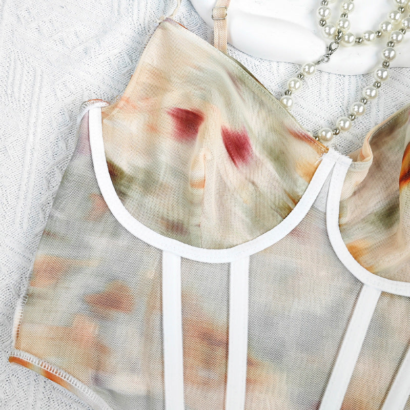 🌶 Spicy|Retro French Floral Bustier