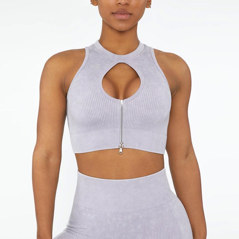 ⚡ Sports | Zip-Front Ribbed Cutout