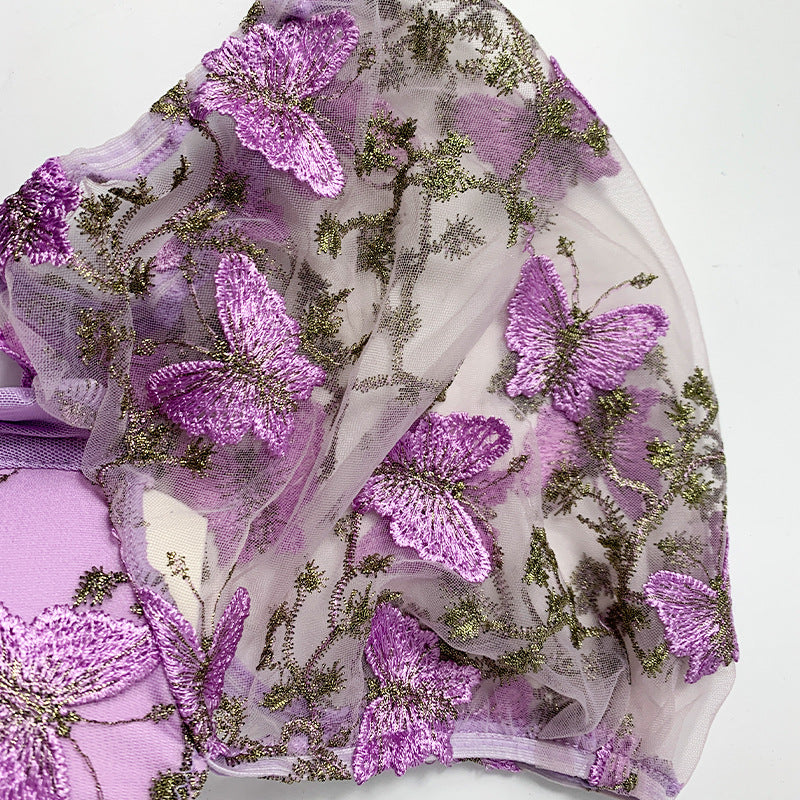 💘 Spicy | Puff-Sleeve Floral Lace Drawstring Blouse