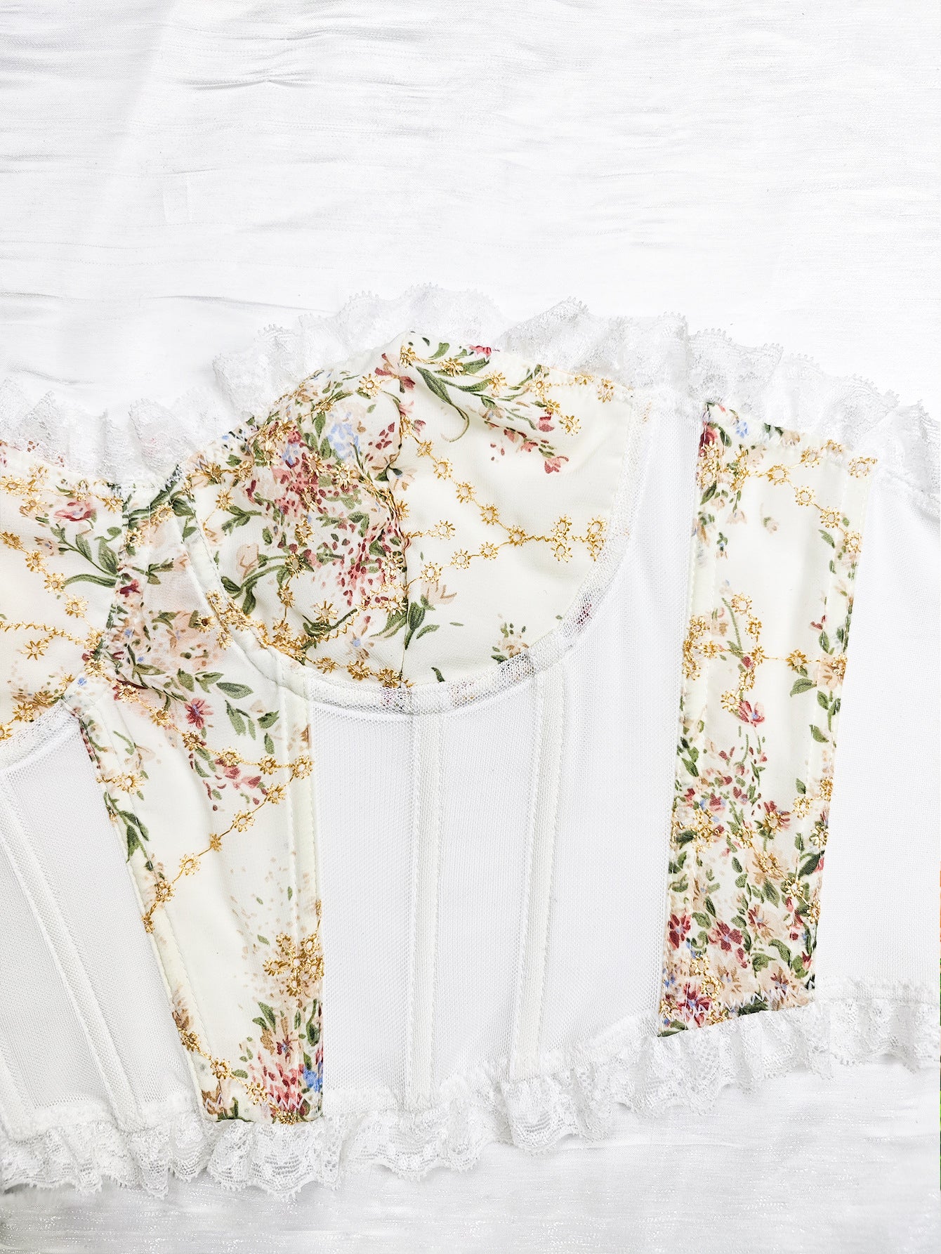 🧁 Spicy | Sweetheart Lace Embroidered Bustier