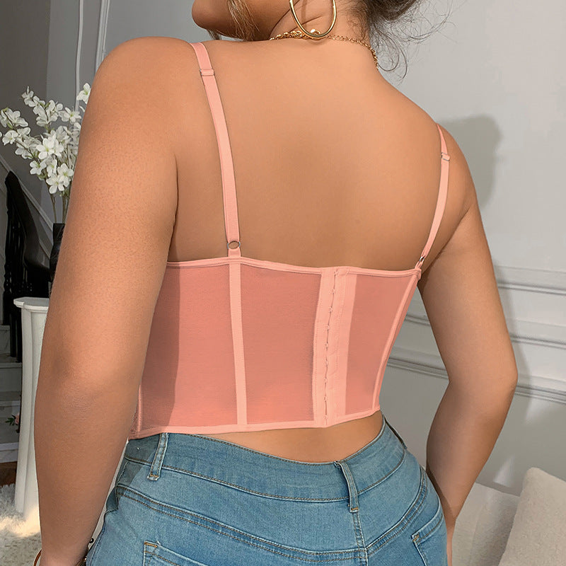 💎 Sculpt+ | Embroidered Lace Plus Size Bustier Crop Top