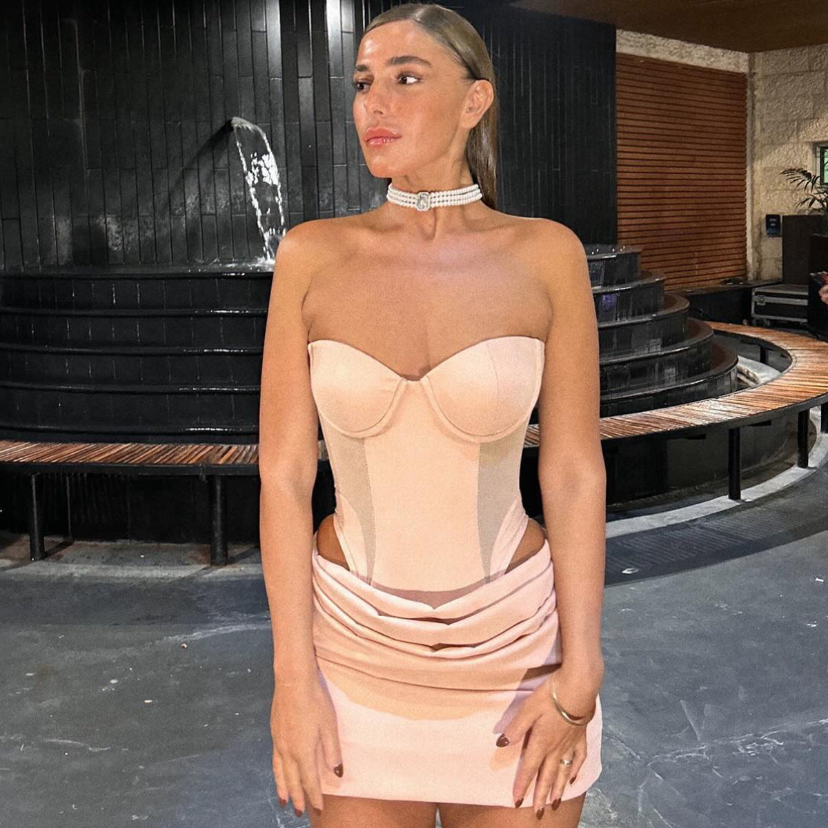 🌙 Spicy | Mesh Off-Shoulder Bodysuit — High-Waist Sheer Glam