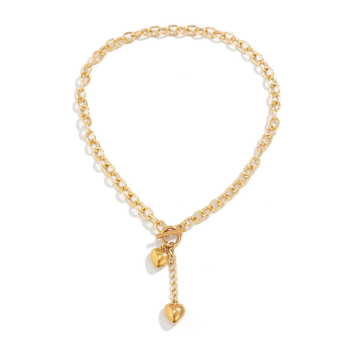 ❤️ Necklace + Heart Key Pendant Chain Necklace – Hip-Hop OT Buckle