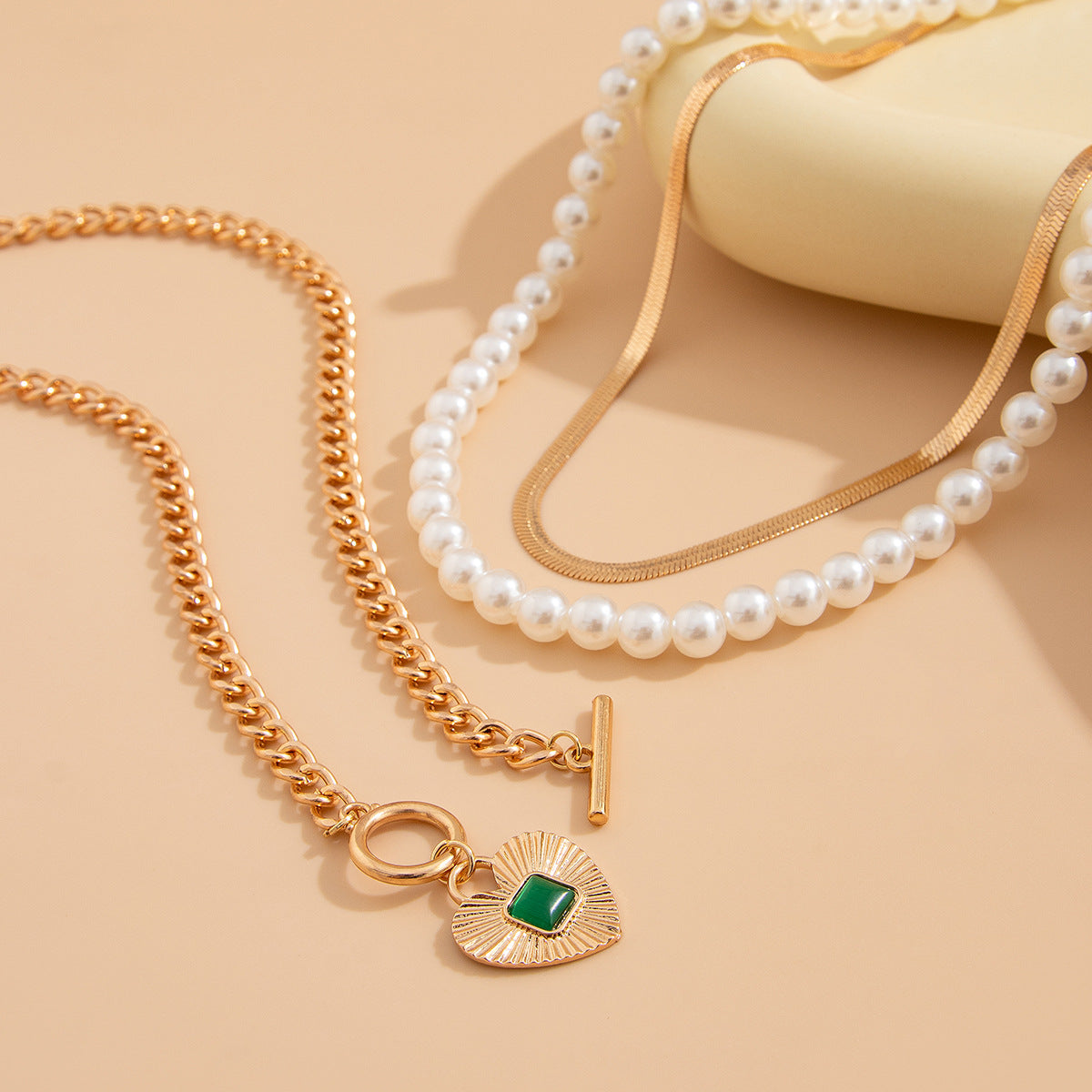 💧 Necklace + Irregular Waterdrop Pearl Pendant Layered Necklace