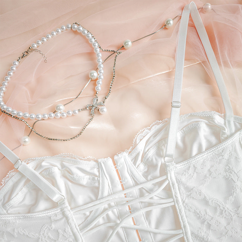 🕊️ Spicy | Lace Buckle-Front Backless Bustier