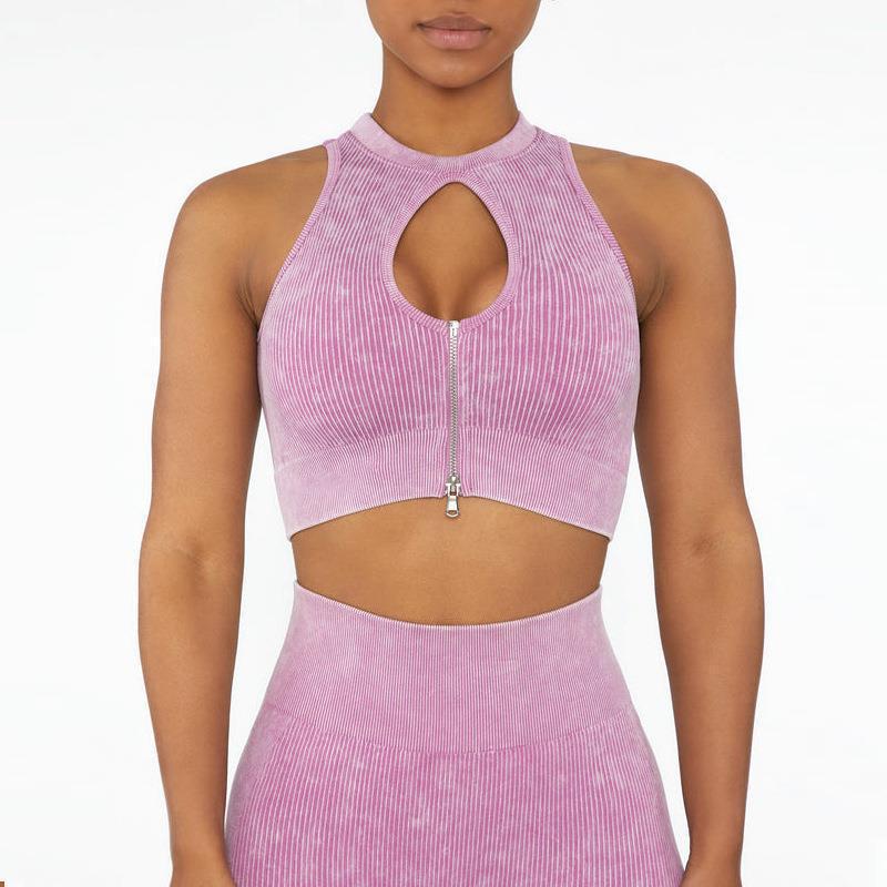⚡ Sports | Zip-Front Ribbed Cutout