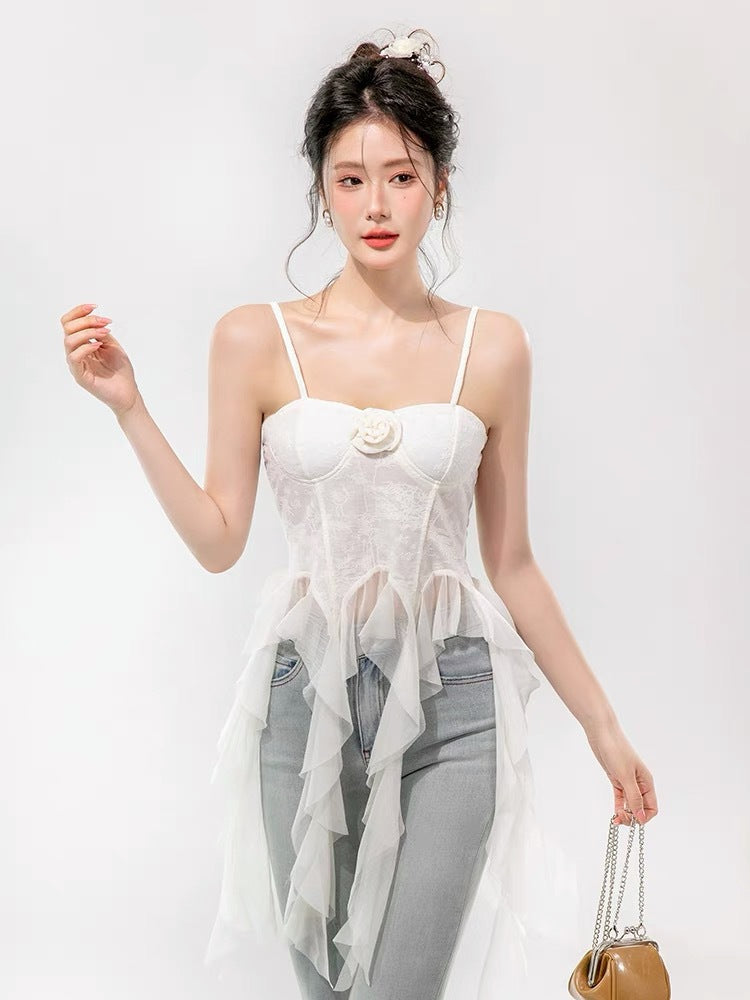 🌸 Spicy|Asymmetrical Lace Boned Camisole