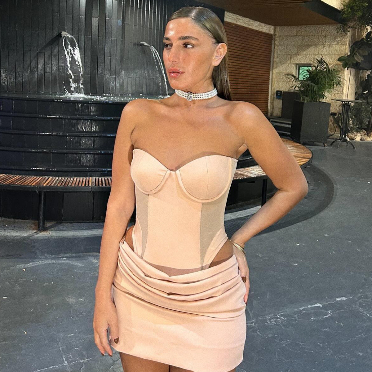 🌙 Spicy | Mesh Off-Shoulder Bodysuit — High-Waist Sheer Glam