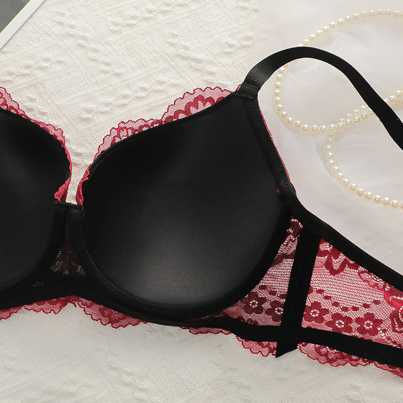 🖤 Spicy|Waist-Cinching Spaghetti Strap Ruffle Trim Bra
