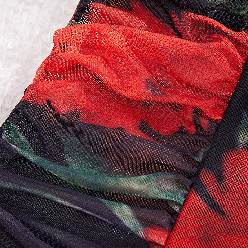 🌹 Spicy | Floral Curve-Hugging Backless Bodysuit