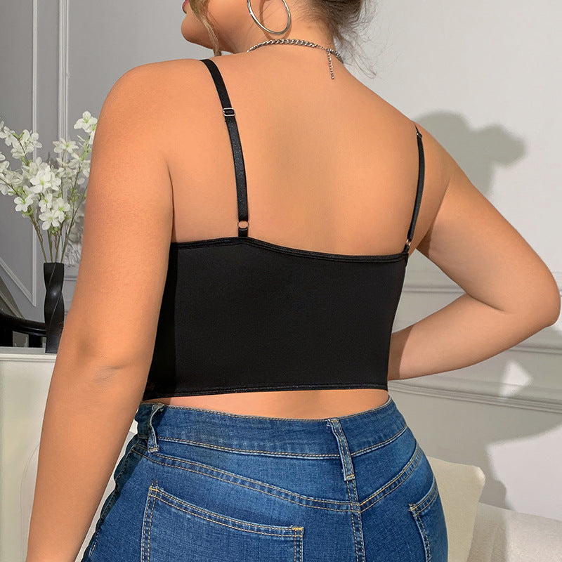 ⛓️ Sculpt+|Lace Cutout Chain Strap Cami