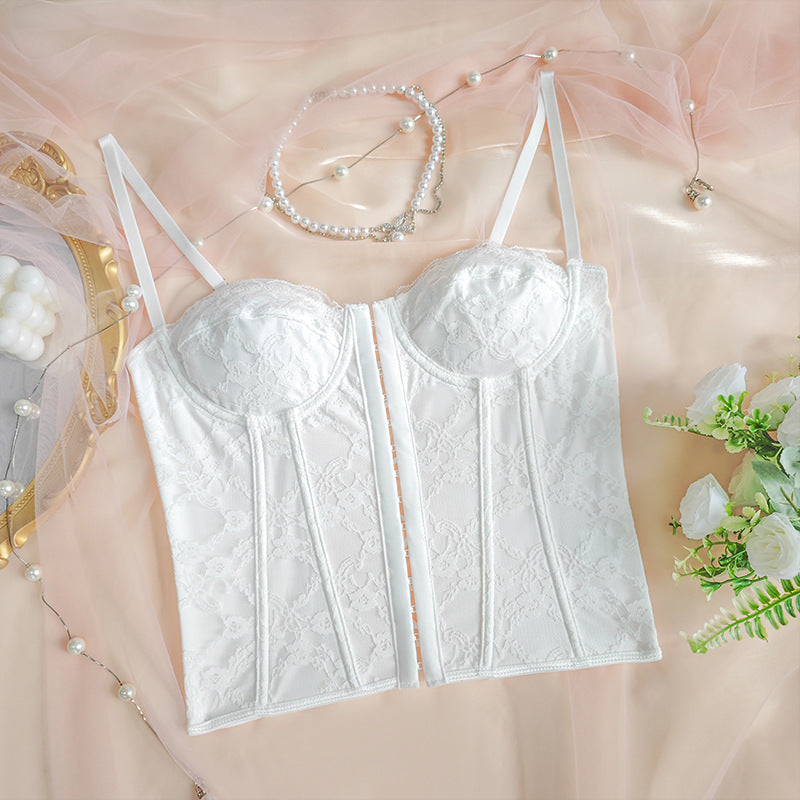 🕊️ Spicy | Lace Buckle-Front Backless Bustier