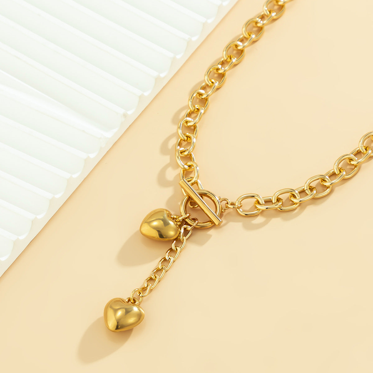 ❤️ Necklace + Heart Key Pendant Chain Necklace – Hip-Hop OT Buckle