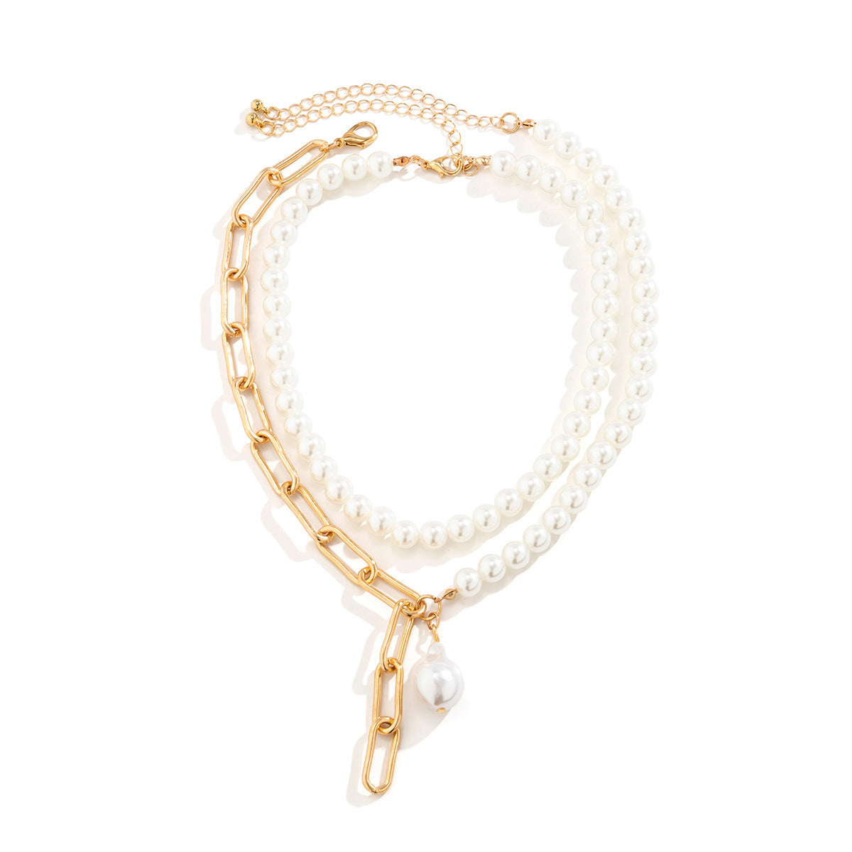 💎 Necklace + Baroque Pearl Pendant Choker – Sweet & Chic