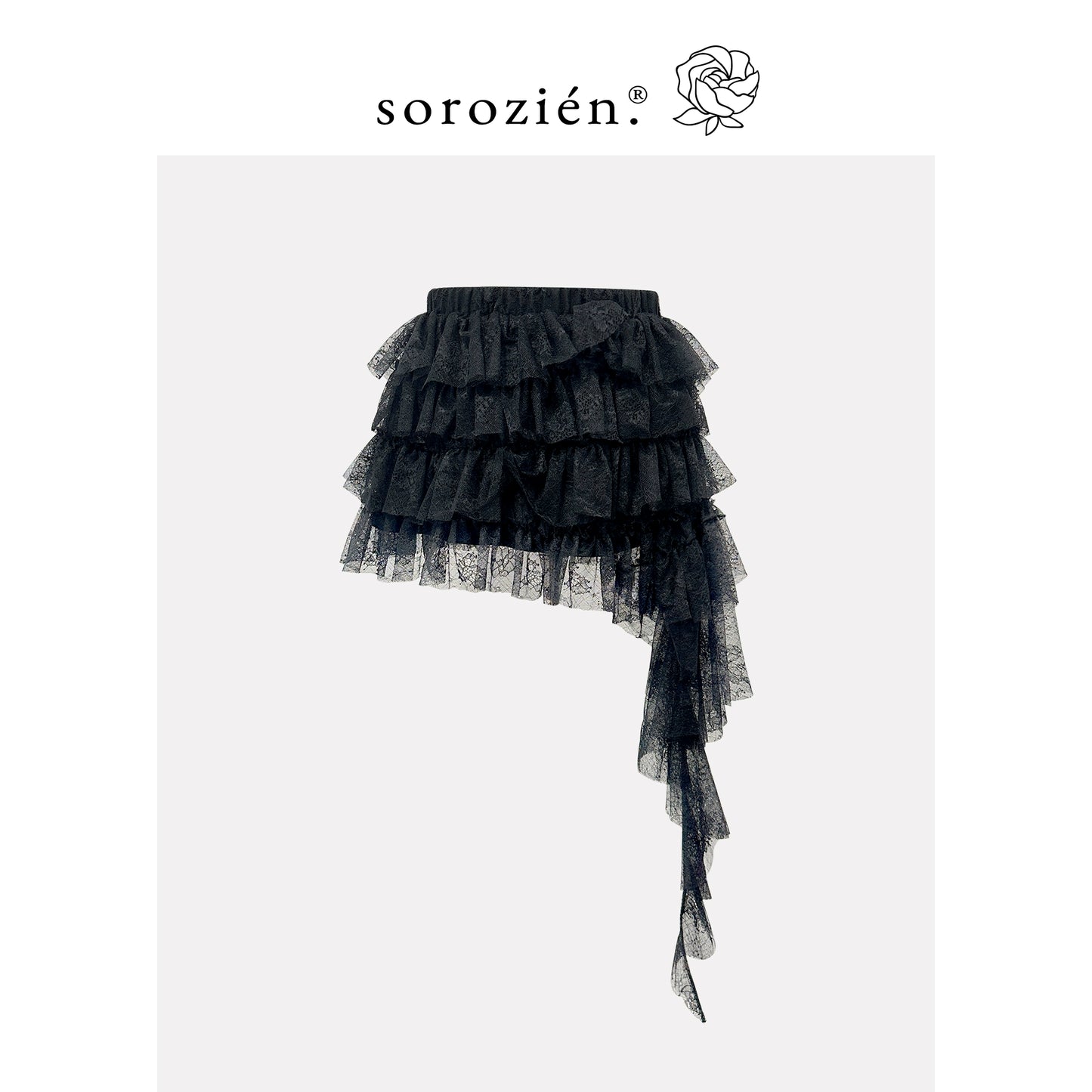 🌺 Spicy|Lace Boned Corset Top & Irregular Ruffle Skirt Set