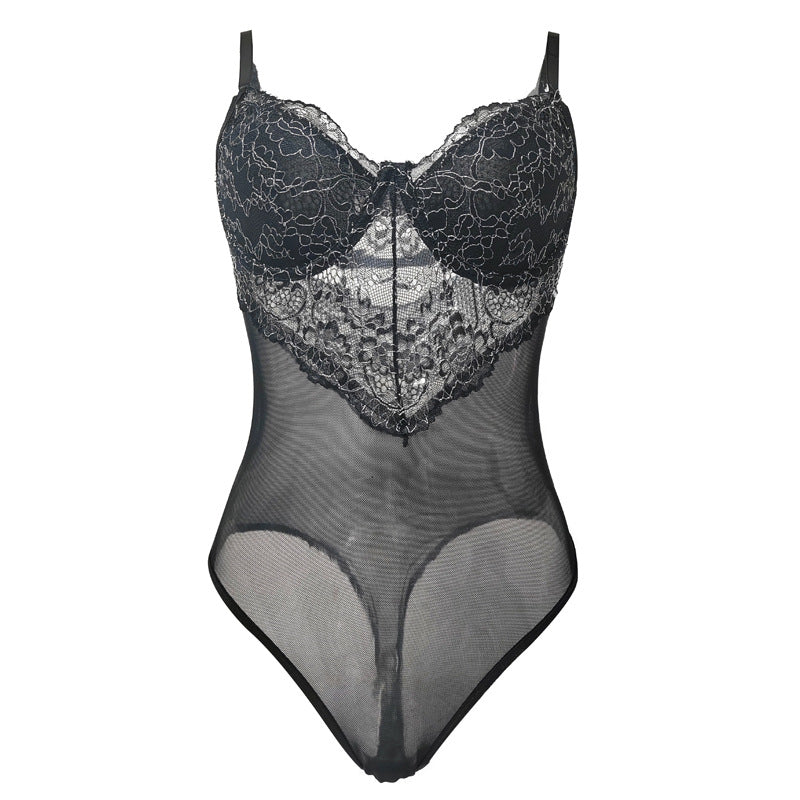 🪞 Spicy|Sheer Lace Waist-Cinching Shaping Bodysuit