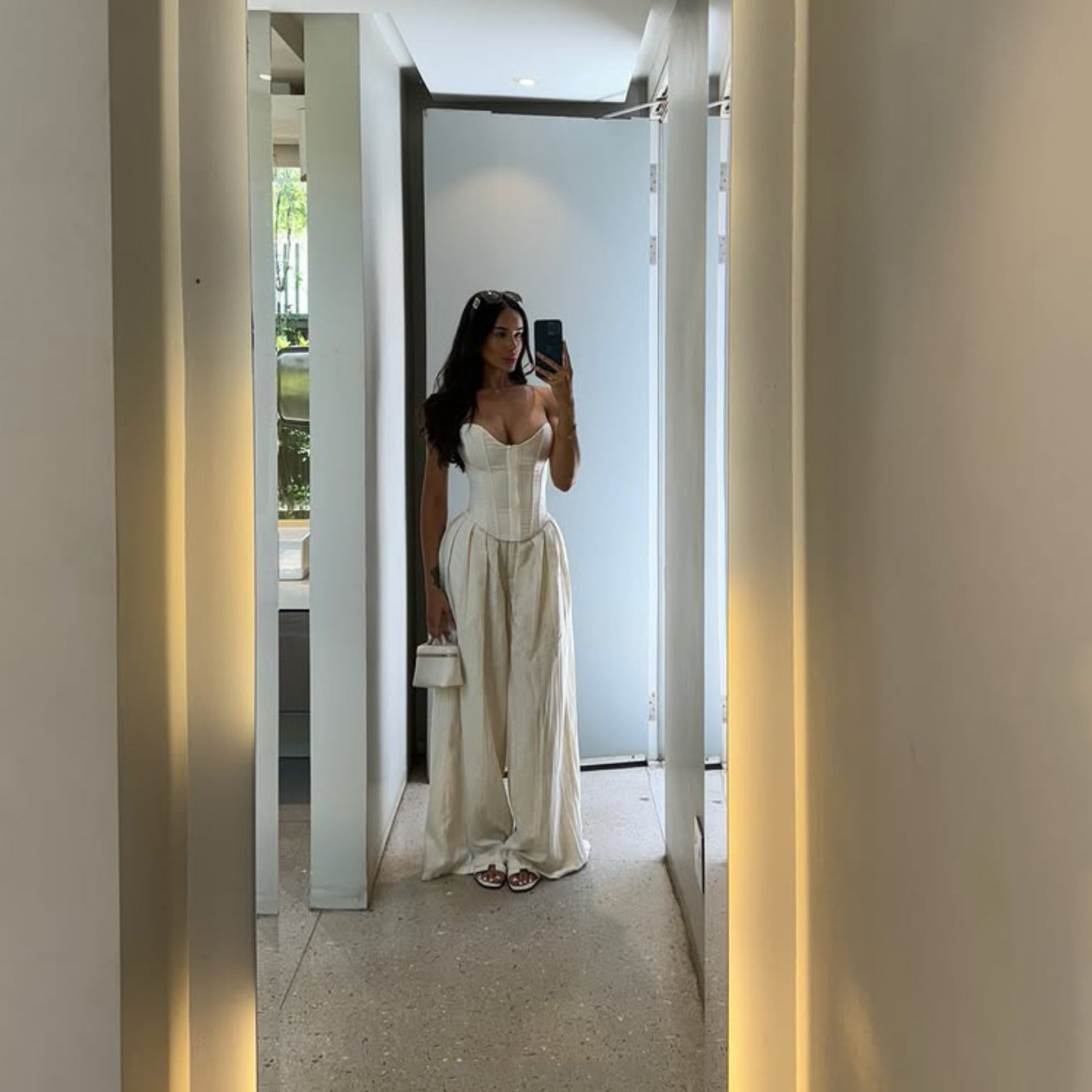 🕊️ Spicy | Boned Bustier Top — White Sculpted Elegance