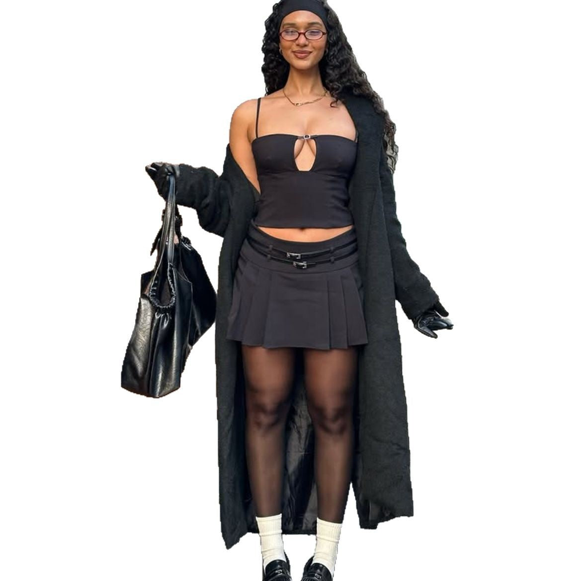 🖤 Spicy | Cutout Halter Crop Top — Street Snap Attitude