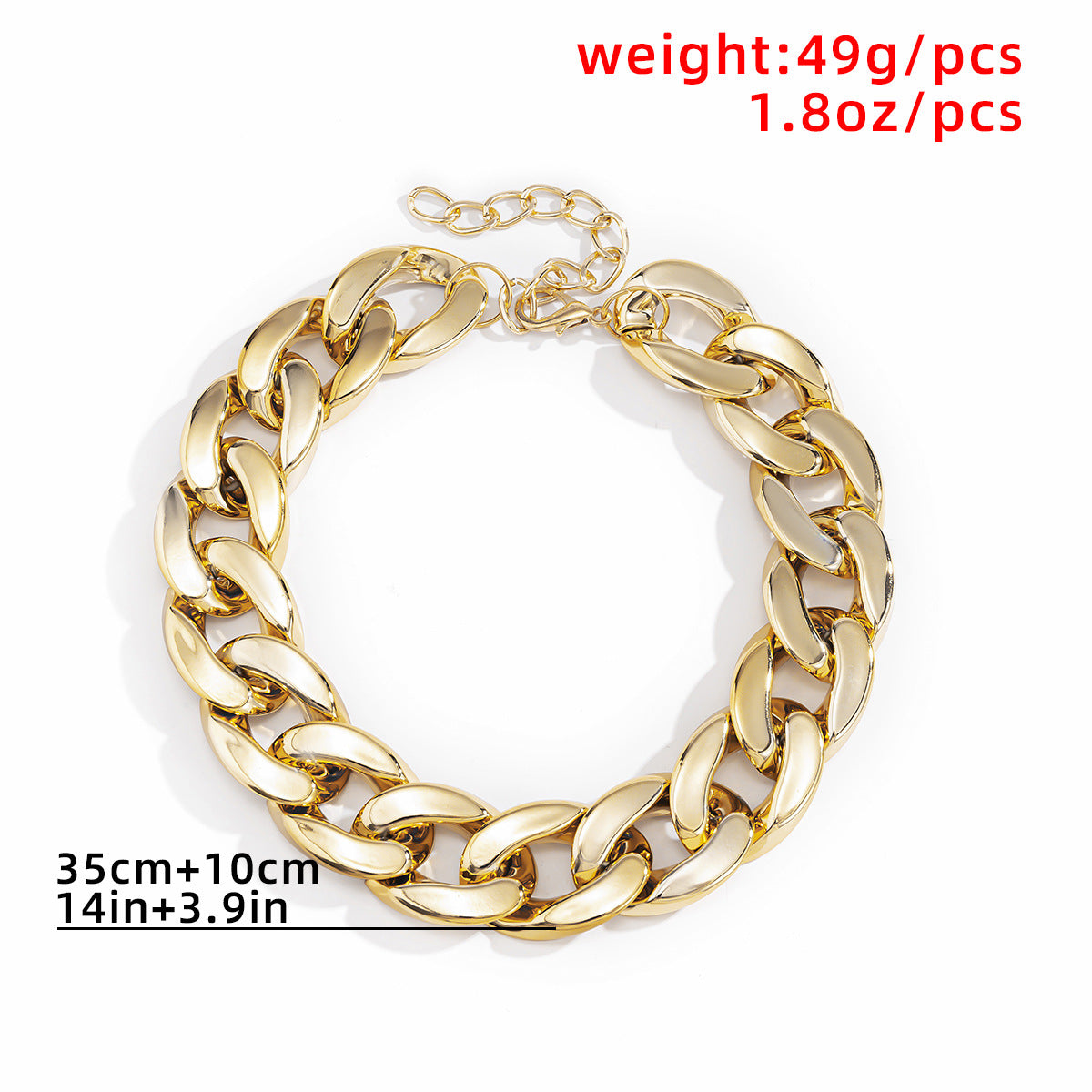 🎨 Necklace + Street Style Colorblock Chain Necklace – Geometric Bold Design