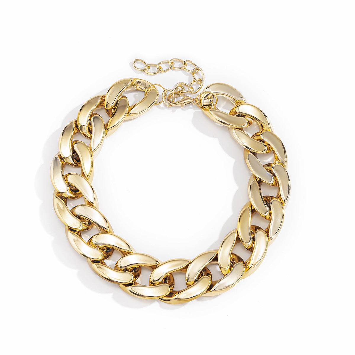 🎨 Necklace + Street Style Colorblock Chain Necklace – Geometric Bold Design