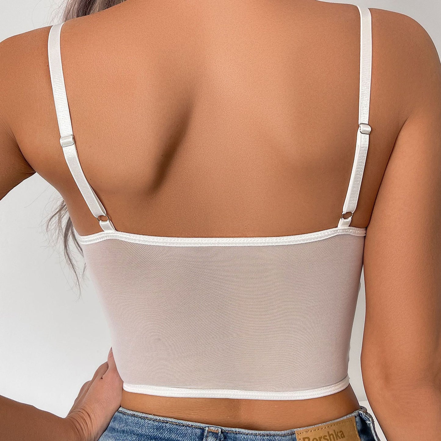 💘 Spicy | Lace-Trimmed Sheer Camisole Bralette