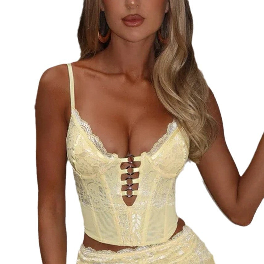 🌶 Spicy|Boned Waist-Cinching Sequin Deep V Bustier