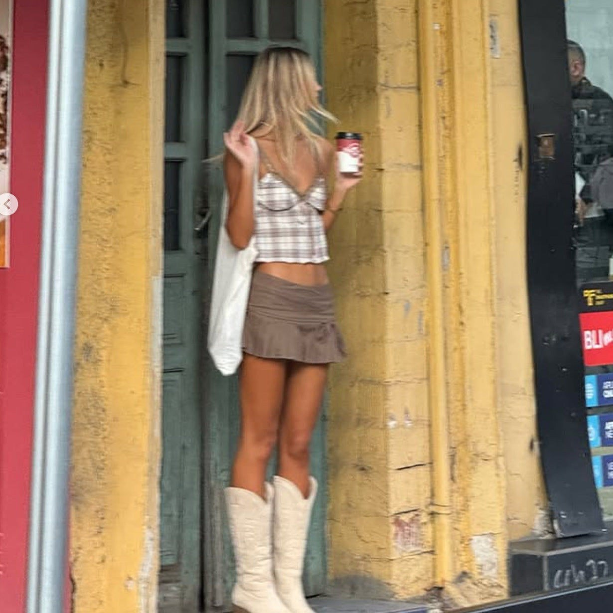 🐍 Spicy | Backless Tie Plaid Cami — Street Grunge with Y2K Vibes