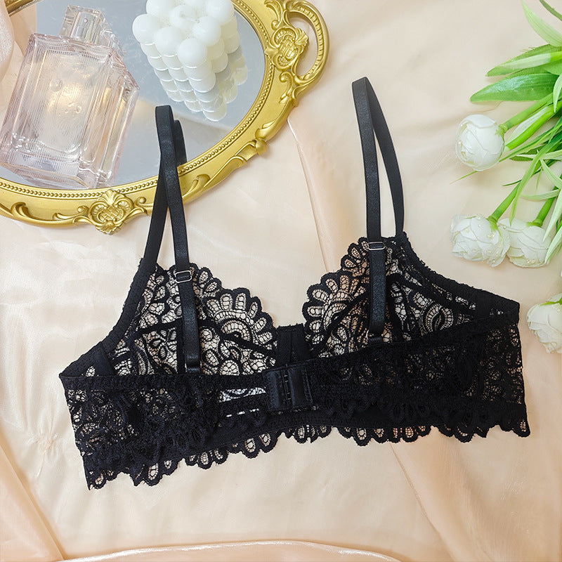 🖤 Spicy | Sheer Eyelash Lace Underwire Bralette