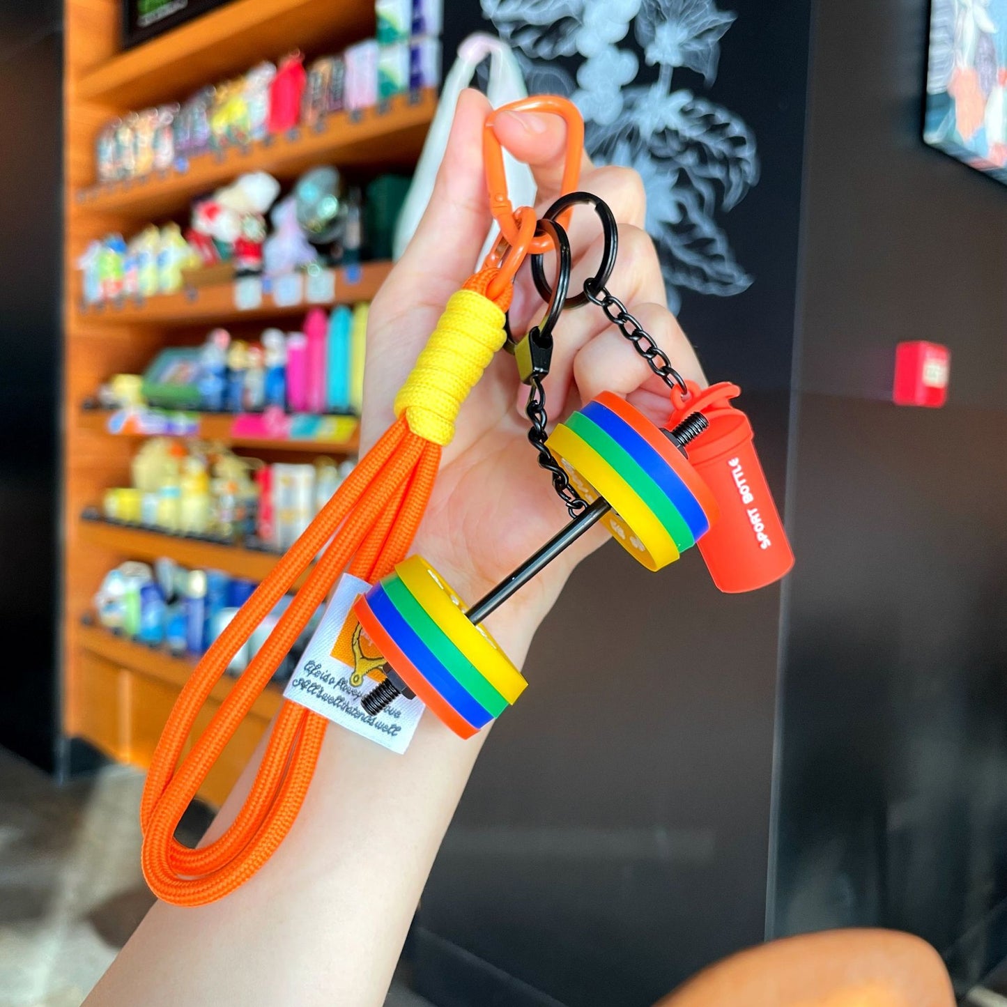 Removable Dumbbell Silicone Keychain — Fitness Gift for Active Girls