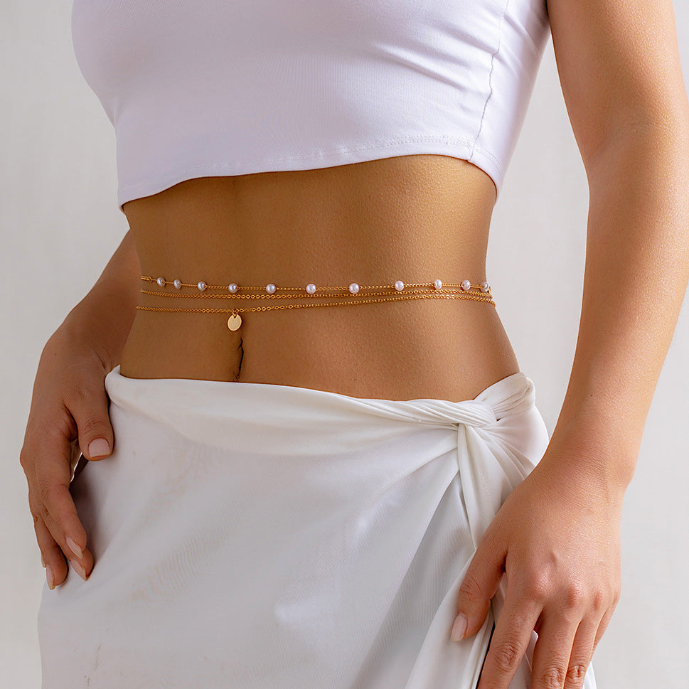 ✝️ Waist Chain + Cross Fringe Metal Body Chain – Vacation Style