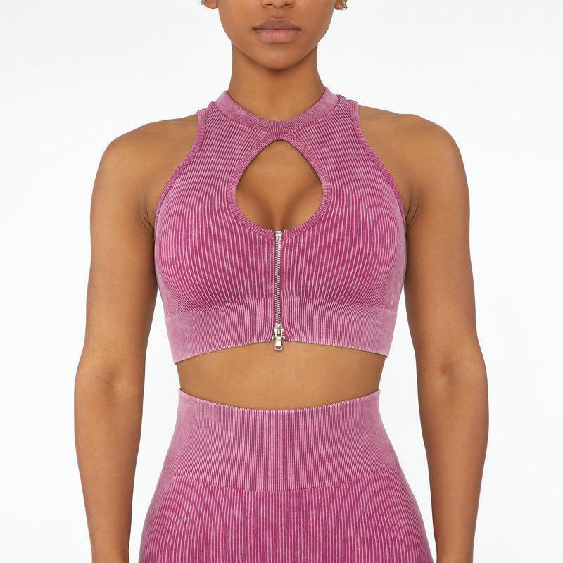 ⚡ Sports | Zip-Front Ribbed Cutout