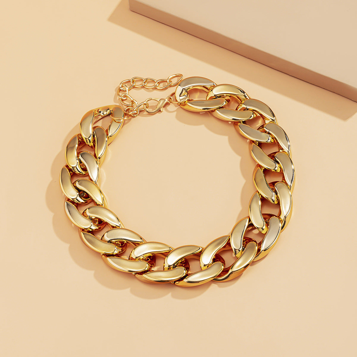 🎨 Necklace + Street Style Colorblock Chain Necklace – Geometric Bold Design