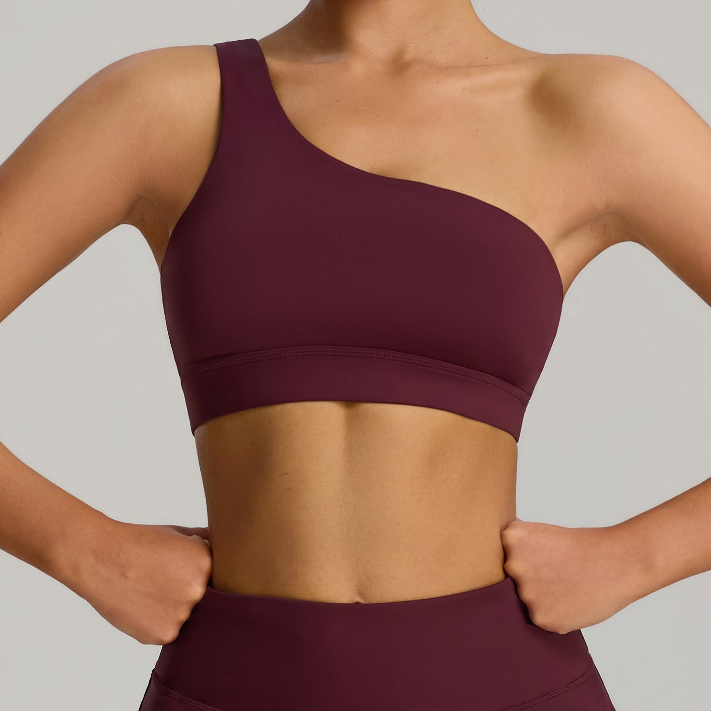 FlexBare AeroBra – One-Shoulder CloudTouch Sports Top
