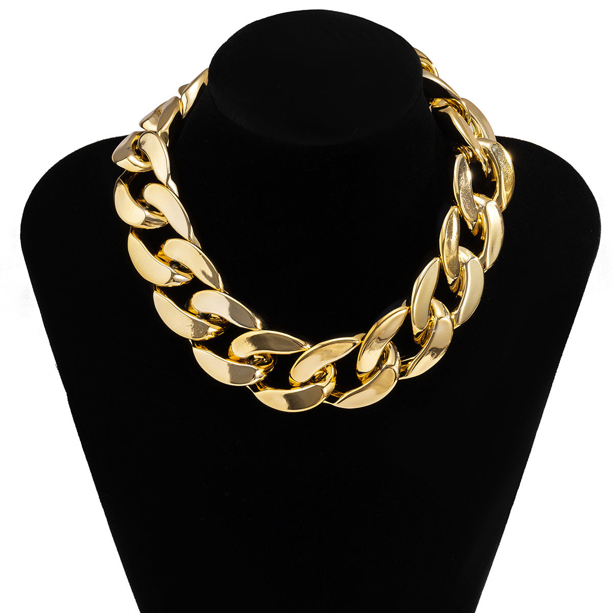 🎨 Necklace + Street Style Colorblock Chain Necklace – Geometric Bold Design