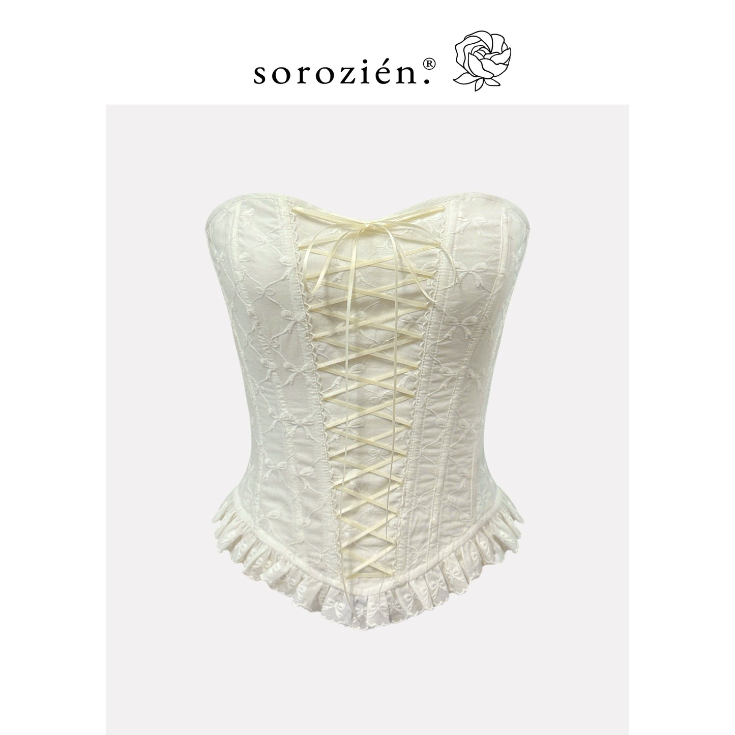 🌺 Spicy|Lace Boned Corset Top & Irregular Ruffle Skirt Set