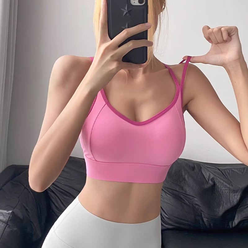 🧘 Sports | Shockproof Colorblock U-Back Yoga Top