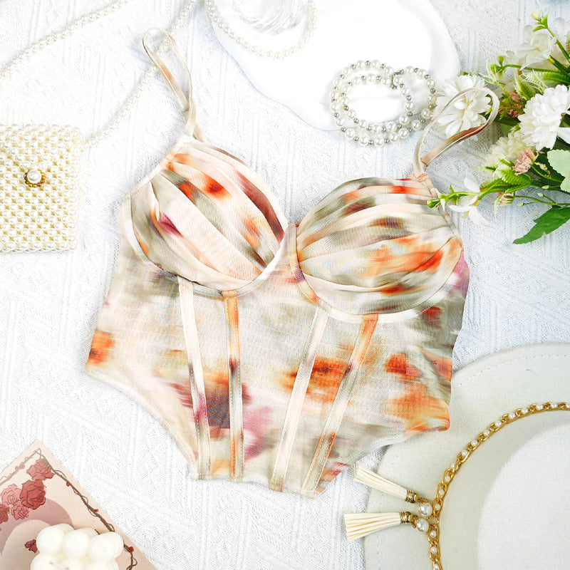 🌶 Spicy|Retro French Floral Bustier