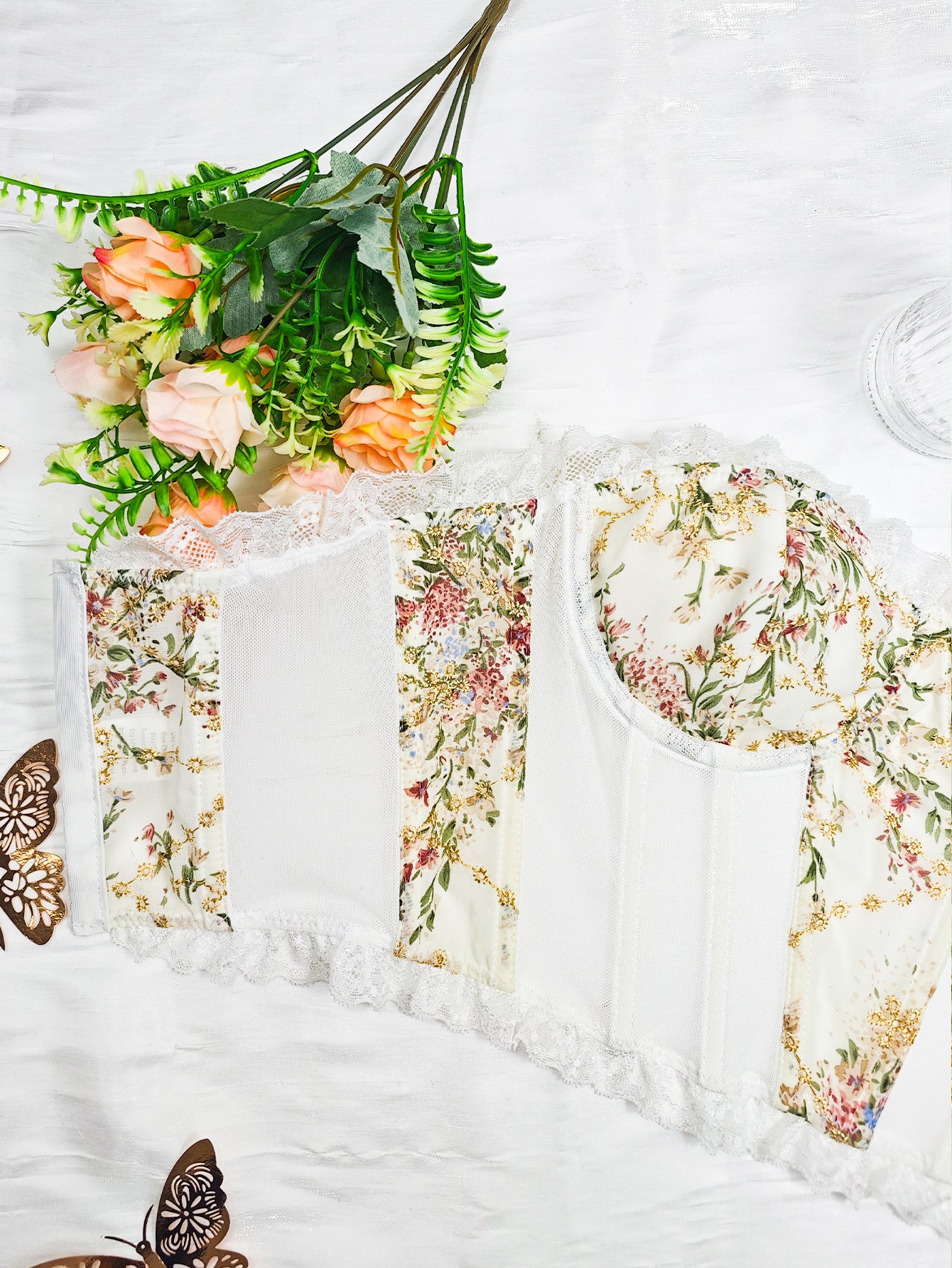 🧁 Spicy | Sweetheart Lace Embroidered Bustier