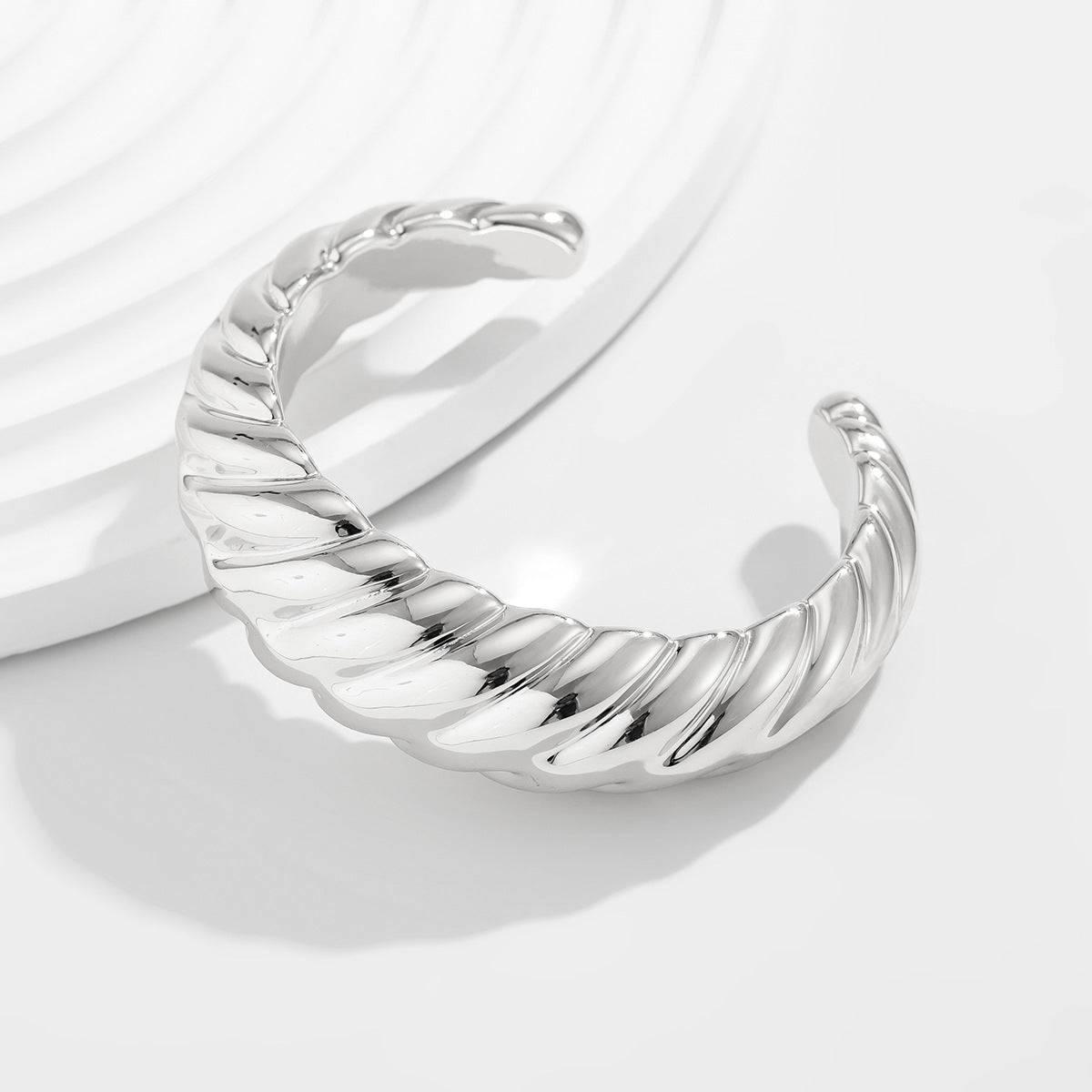 ✨ Bracelet Set + Irregular Glossy Metal CCB Bangles – Light Luxury Texture