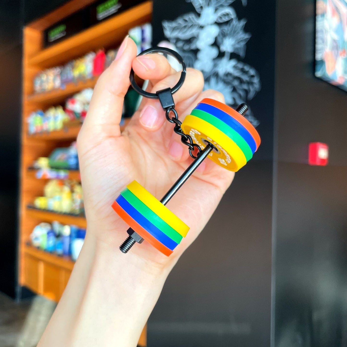 Removable Dumbbell Silicone Keychain — Fitness Gift for Active Girls