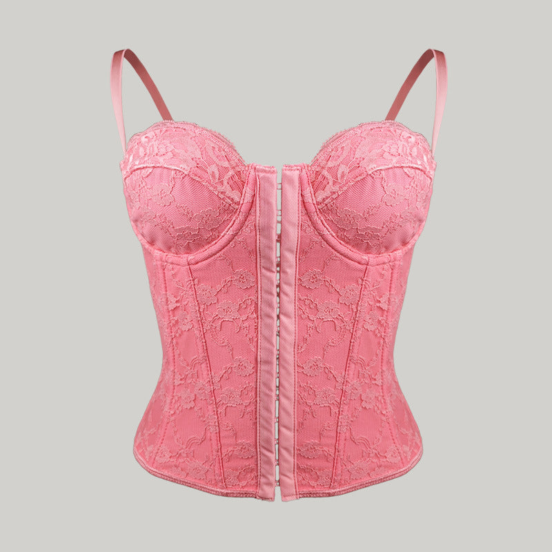 🕊️ Spicy | Lace Buckle-Front Backless Bustier