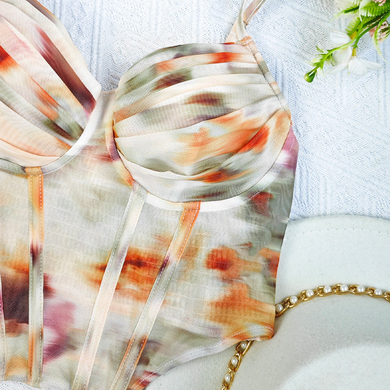 🌶 Spicy|Retro French Floral Bustier