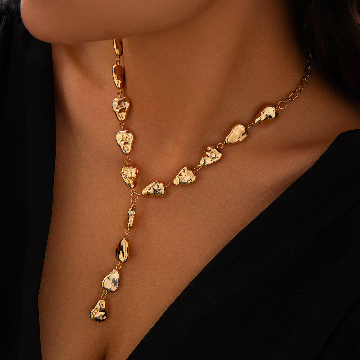 💧 Necklace + Irregular Waterdrop Pendant Baroque Necklace