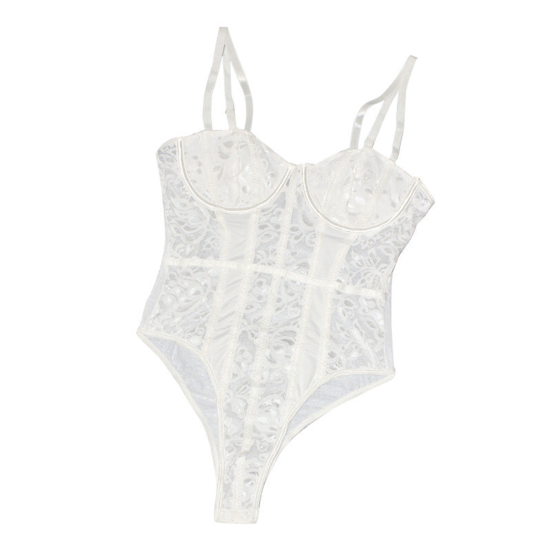 💎 Spicy | Sheer Lace Cutout Bodysuit