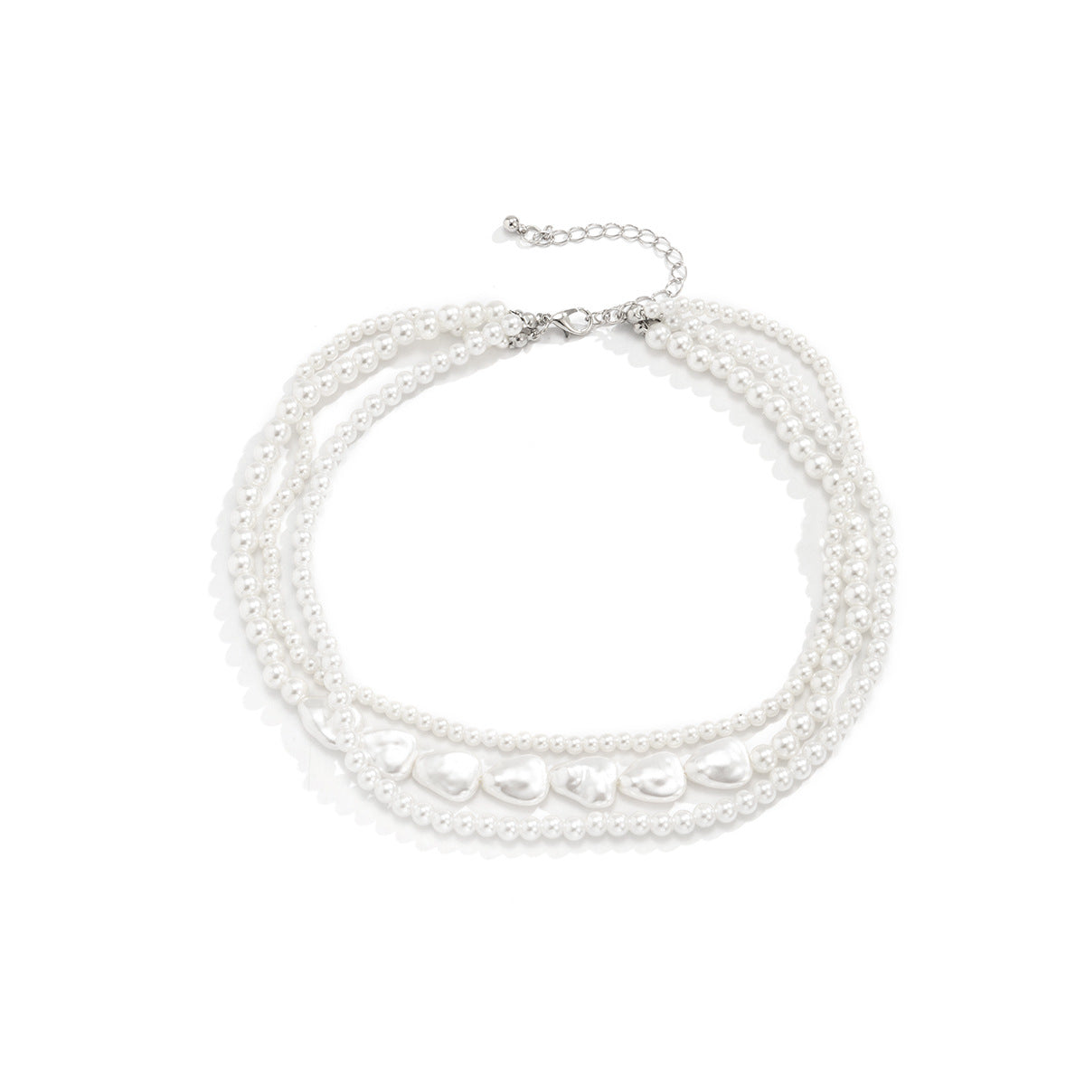 💫 Necklace + Woven Pearl Baroque Layered Necklace – Retro Glam